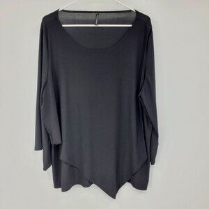 Bleeker and McDougal Plus Black‎ Layered Handkerchief Hem Look Shirt Top Size 2X